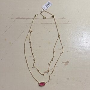 Kendra Scott Gold Necklace with Pink Accent